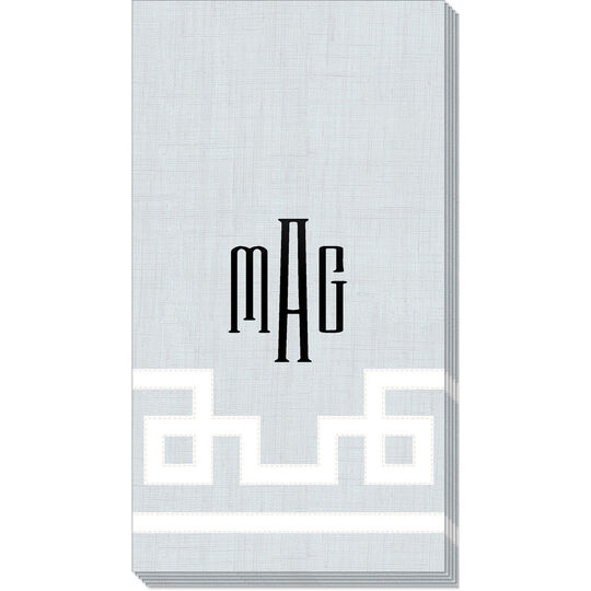 Silver Greek Key Caspari Guest Towels